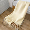 Winter Women's Cashmere-Like Tassel Scarf - Solid Color Variety