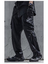 Men's Black Waterproof Cargo Pants with Pockets - Outdoor & Workwear - Sizes M to XXL - Asian Sizes - Versatile Polyester Fabric