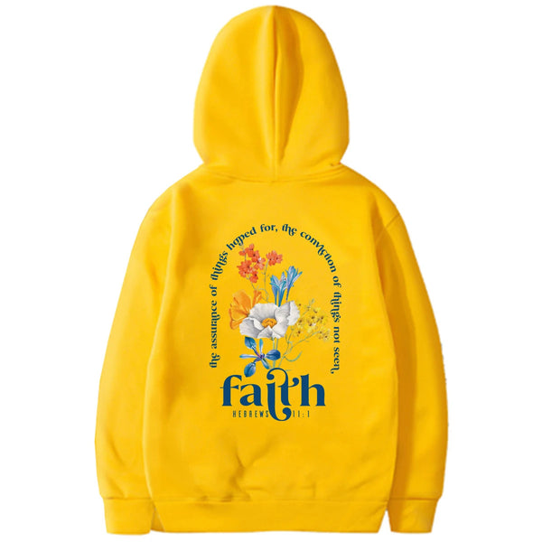 Christian Aesthetic Hoodie with Inspiring Bible Verse Print in Grey.