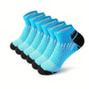 Men's Athletic Ankle Socks - Color Options Dark Blue & Yellow, Anti-Slip Bottom - Pack of 10 Pairs