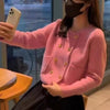 Chic Double-Breasted Knitted Cardigan in Solid Colors - Beige, Red, Pink, Khaki, and Black - Loose Fit Asian Style Buttoned Top