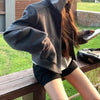 Autumn Chic Baseball Jacket in Gray and Khaki - Korean Vintage Style - Medium-weight Polyester Jacket - Trendy Streetwear
