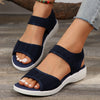 Chic Plus Size Fish Mouth Platform Sandals in Black - Breathable Mesh, Durable, Rubber Sole - Summer Fashion for Comfort & Style