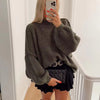 Cozy Knit Sweater - Round Neck, Long Sleeve - Multicolor Options - Non-Ironing Pullover - Asian Sizing - Polyester Blend