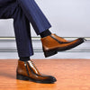 Men's Authentic Leather Pointed-Toe Business Shoes in black and brown. High-quality cowhide with durable rubber soles for style and comfort.