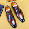 Classic British Lace-Up Oxford Shoes in Genuine Leather - Black, Brown, or Gray. Exquisite design, ideal for a gentleman's business look.