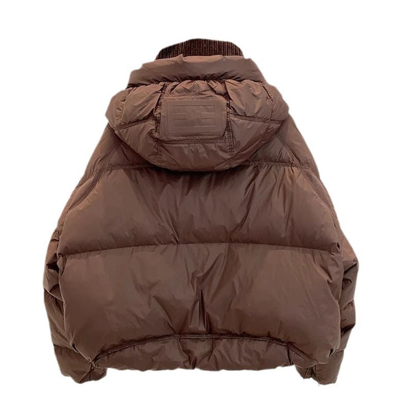 Chic Slimming Hooded Down Coat with White Duck Filling - Stylish, warm winter outerwear for women in multiple colors and sizes