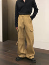 Rugged Straight-Leg Work Trousers in Khaki and Black | Heavyweight Polyester | Men's Workwear Style