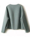 Chic Matcha Cardigan Top, Artistic Round Neck Short Coat, Cotton Loose Fit - All-Matching Casual Style for Any Outfit.
