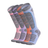 Warm Winter Ski Socks for Women, Purple Cotton High-Cylinder Outdoor Sports Socks, Non-Slip Antibacterial Design.