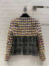 Chic Patchwork Woven Jacket with Fragrance Pattern - Celebrity Style Fashion Coat in Premium Polyester - Picture Color - Sizes S to L