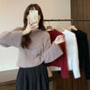 Chic Short Knitted Top in Dark Red, Black, White, or Blue - Women's Urban Style Pullover with Tassel Detailing for New Year - Sizes S to XL