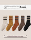 Breathable Cotton Mid-Calf Sports Socks for Men, Pack of 5, Size 38-45
