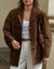 Elegant Ladies' Faux Suede Coat - Vintage Style Jacket in Premium Quality Polyester - Retro Chic Fashion Piece