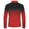Casual Zip-up Shirt with Geometric 3D Print, Long-sleeve Sporty Leisure Style - Sizes S-5XL