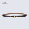 Stylish Women's Double-Ring Genuine Leather Belt