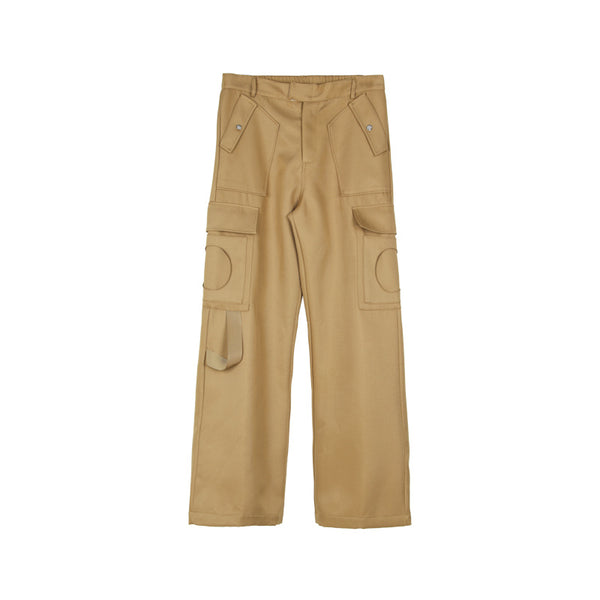 Rugged Straight-leg Work Trousers in Khaki & Black | Heavyweight Polyester | Men's Workwear