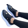 Women's Lace-Up Platform Shoes in Vibrant Colors, Mid-Heel Wedges for Style & Comfort