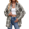 Trendy Women's Loose Plaid Shirt in Casual Style with Collage Detailing