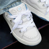 Trendy Women's Canvas Skate Shoes in Pristine White with Flanging Details