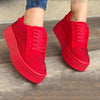 Women's Plus-Size Rhinestone Lace-Up Sport Shoes in Black