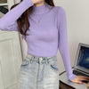 Cozy Women's Turtleneck Wool Pullover, Long-Sleeve Base Shirt
