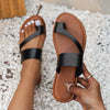 Plus-Size Women's Flat Toe Slip-On Sandals in Multiple Colors