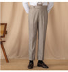 Elegant High-Waist Straight Trousers in Grey, Fog Blue, Light Coffee - High-Quality Materials, Classic Style - Daily Wear Fashion Statement