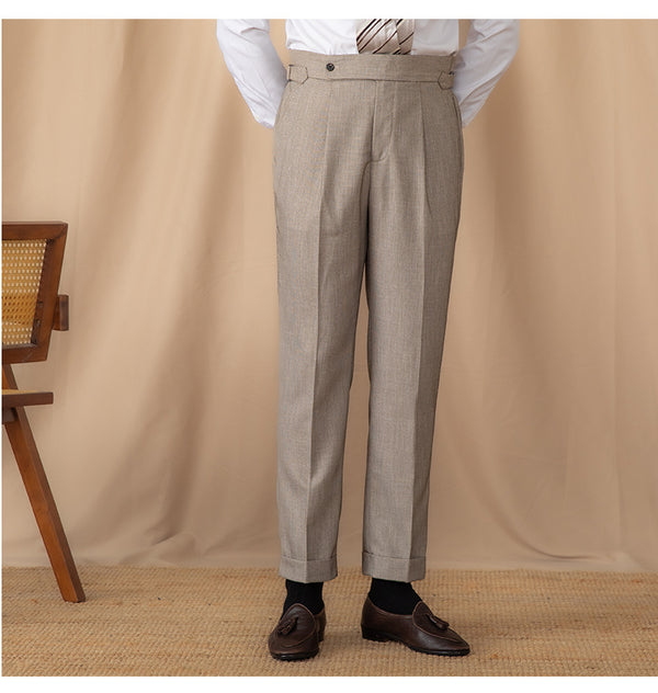 Elegant High-Waist Straight Trousers in Grey, Fog Blue, Light Coffee - High-Quality Materials, Classic Style - Daily Wear Fashion Statement