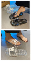 Crystal Clear Non-slip Women's Summer Slippers with PVC Upper and Sole - Casual and Comfortable Flip-flops for Stylish Outings