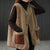 Chic Black and Khaki Loose-Fit Women's Vest - Plus Size Chenille Waistcoat | Versatile Fashion Icon