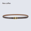 Stylish Women's Double-Ring Genuine Leather Belt