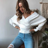 Chic Off-shoulder Fitted Waist Sweater ideal for Autumn & Winter Women's Fashion