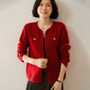 Elegant Cashmere Cardigan for Women: Long Sleeve, Loose Fit, Luxury Outerwear, Medium Thickness, Warm Winter Fashion