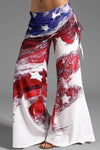 Women's Printed Wide-Leg Casual Trousers - Lightweight and Stylish Pants for Women