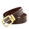 Men's Crocodile Leather Pin Buckle Belt in Black and Brown
