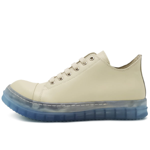 Stylish Beige Lace-Up Shoes with Transparent Sole for Men