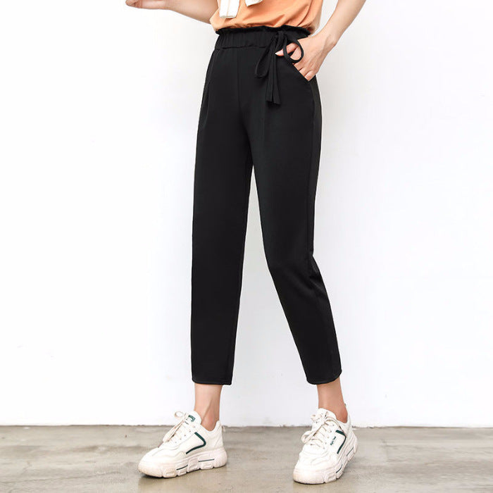 Slim Feet Cropped Tappered Harem Casual Pants