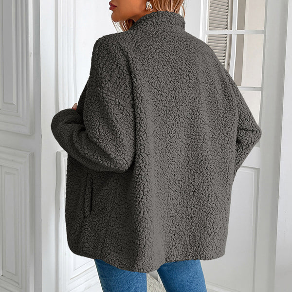 Women's Fleece Coat - Elegant Autumn/Winter Style - Cashmere Blend - Multiple Colors - Sizes S-XXL