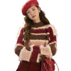 Women's Striped Knitwear - Loose Fit Sweater with Flying Sleeves in Retro Style