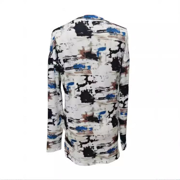 Stylish Women's Art Print Tee with Round Neck - White Base Color & Slim Fit Design. Perfect for Casual Outfits, Polyester Material, Regular Sleeve Style.