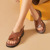 Classic Retro Chunky Heel Sandals in Classic Black for Women, Cross Strap Design - Comfortable Chunky Heels made of Microfiber Leather