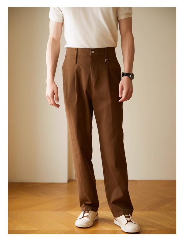 Classic Retro-Styled Men's Casual Trousers in Black. Comfortable, Cotton Pants with Elastic Waist. Perfect for Casual & Semi-Formal. Sizes S to XXL.