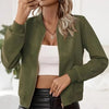 Chic Solid Color Zip-Up Winter and Autumn Women's Jacket in Various Colors