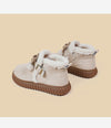 Suede Snow Boots with Plush Thick Insole - Stylish Winter Footwear, Round Toe, Adhesive Technology - Women's Size 35-40.