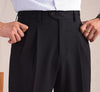 Versatile Wool-Blend Khaki Suit Pants for Men - Breathable, Loose-Fit, Modern Style