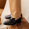 Stylish Summer Loafers in Black and Brown, Business & Leisure Style-Focused, Cowhide Insole, Styrofoam Sole, Men's Wear-Resistant Shoes.