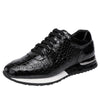 Men's Vintage Style Black Leather Sneakers, Lace-up, Shock-Absorption, Size 38-44, Men's Fashion.