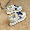 Cushioned Beige Running Sports Shoes - Mesh, Low-Top Design, Medium Heel - Student Collection