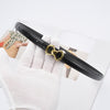 Stylish Women's Double-Ring Genuine Leather Belt - Alloy Buckle and Classic Style - Fashion Accessory Image.